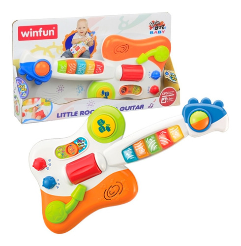 Guitarra P/ Bebes Con Luz Y Sonido Pequeña Rock Star Winfun 