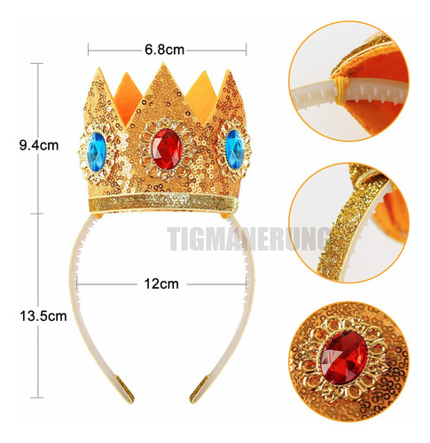 Corona Para Princesa Peach Nueva Pelicula Cosplay Disfraz Para Mario Halloween Navidad Regalo