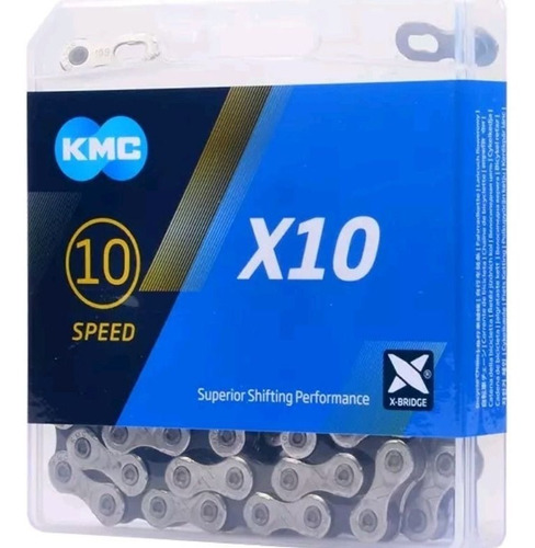 Cadena Kmc X10 V. Silver/black 116 Links. Ultima Generacion