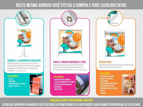 Imagem 2 de 3 de Banner Faixa Ou Adesivo C/ Criação 2,1 X 0,8 M / 210 X 80