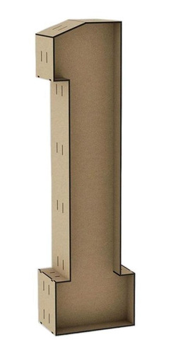 Número 1 Letra Caixa Grande Mdf 80cm De Altura Decoração