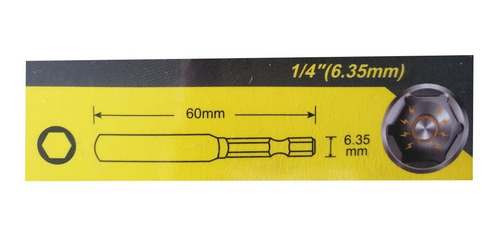 Imagen 2 de 3 de 5 Puntas Magnetica Destornillador Taladro Adaptador 1/4 60mm