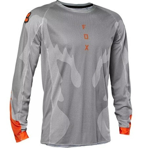 Jersey Fox Airline Exo Gris/naranjo  Mx / Mtb