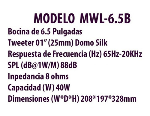 Par De Bocinas Ambientales Acoustic Mwl-6.5b 6 PuLG. Pasivas