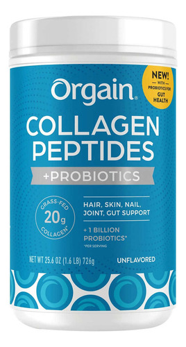 Orgain Peptidos De Colágeno + Probióticos 726 Gramos Sabor Sin sabor