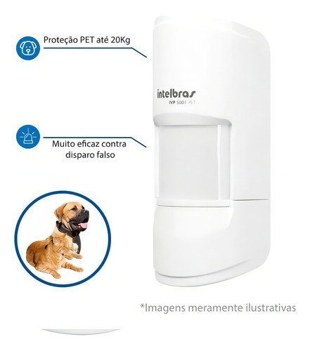 Sensor De Alarme Ivp 5001 Pet 20kg Intelbras Branco