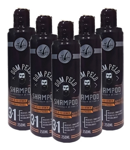 5 Shampoo Grisalho Cabelo Branco Escurecedor Hidrata Nutri