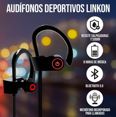Imagen 2 de 10 de Audifonos Deportivos Inalambricos Bluetooth Microfono