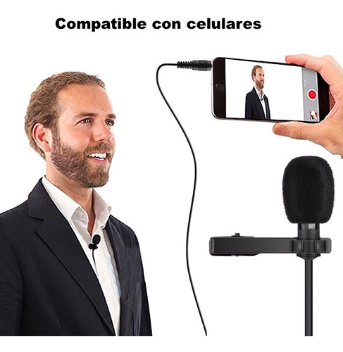 Imagen 7 de 10 de Micrófono Condensador De Solapa Lavalier Omlidireccional
