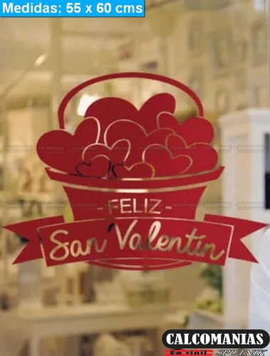 Vinilo Decorativo San Valentín Feliz San Valentin Canasta