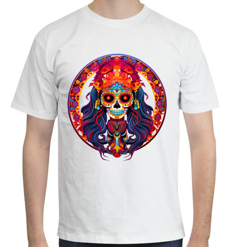 Playera Catrina - Colores Vibrantes - Día De Muertos -méxico