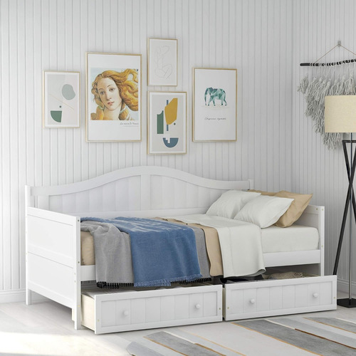 Sofá Cama De Tamaña Con Cajones De Almacenamiento, Sofá Cama