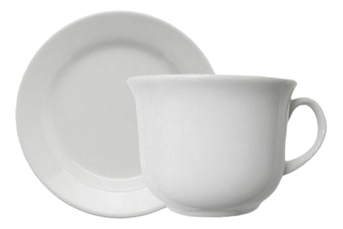 Taza Te X12 200c + Plato Ceramica Blanco Amarillo Verde Rojo