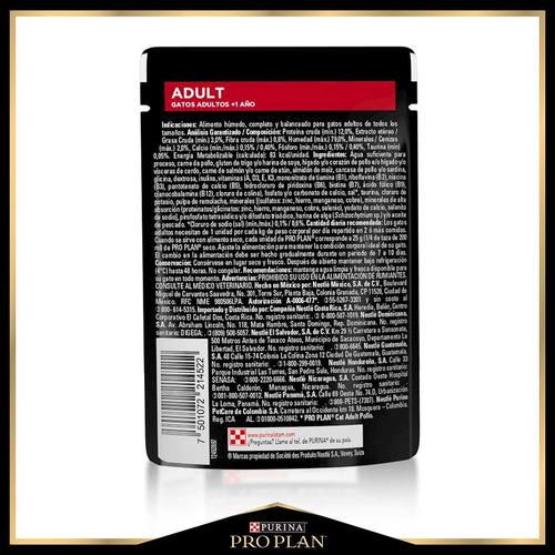 Imagen 3 de 4 de Alimento Pro Plan Adult Para Gato Adulto Pollo Sobre 85g