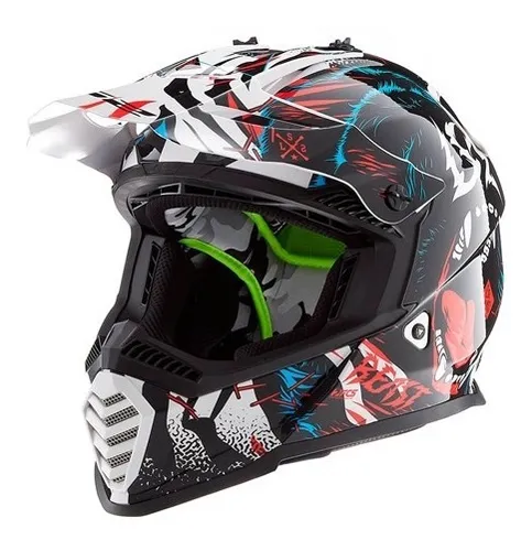 Casco Ls2 Mx 437 Fast Beast Enduro Atv Motocross Top Rac Cuo