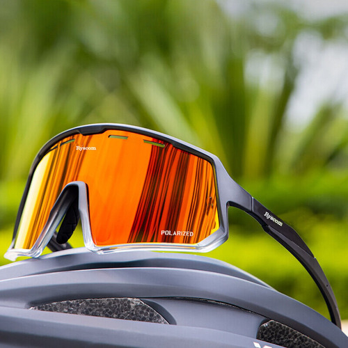 Ryscom Lentas Clasicos Gafas Deportivas Polarizada Espejo Color Naranja Verano Primavera Deportes Conduccion Auto Motocicleta Ciclismo Correr Proteccion Uv 400 Con Estuche Rigido Correa Paño Bolsa