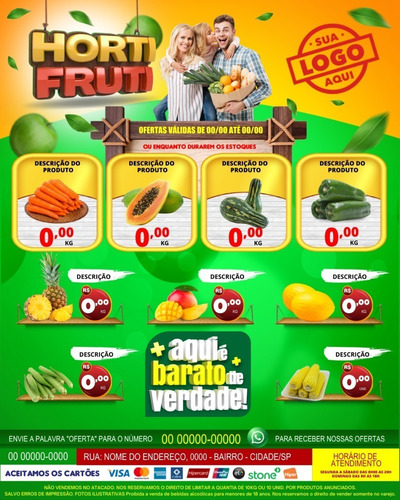 Imagem 3 de 4 de Encarte Para Hortifruti - Editável No Canva