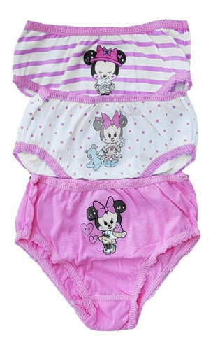 Calcinha Infantil Lupo Disney Kit 3 Calcinha De Algodão 