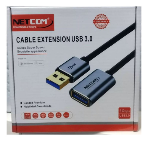 Cable Extension Usb 3.0 De Macho A Hembra De 10 Metro Netcom