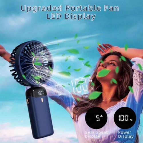 Mini Ventilador Portatil De Mano 5 Velocidades Con Carga