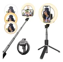 Comprar Palo Selfie Bluetooth Stick Celular Aro Luz Tripode 70 Cm