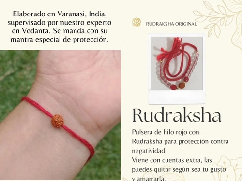 Pulsera Roja Protección Rudraksha De La India