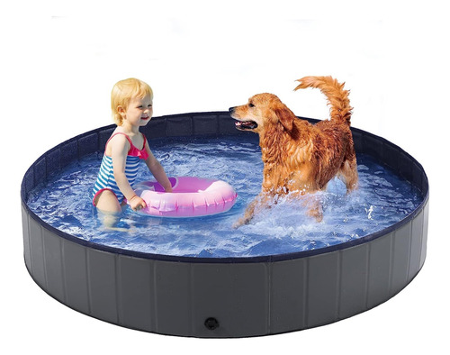Alberca Plegable Piscina Perro Mascota Bañera Baño 120x30 Cm