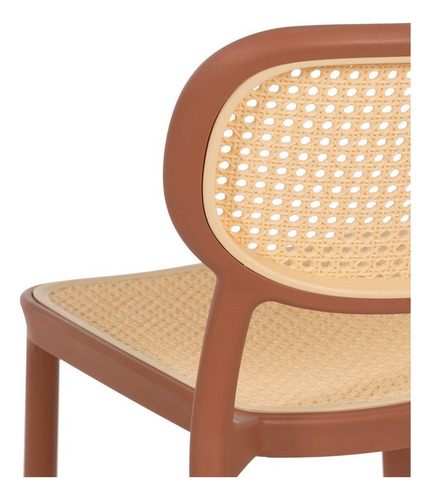 Set De 2 Sillas De Comedor Modernas Cassias Modelo Christian Liso Terracota Beige
