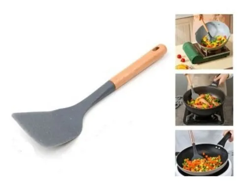 Espatula Pala Plana Txm7-m04 Color Gris Mango De Madera