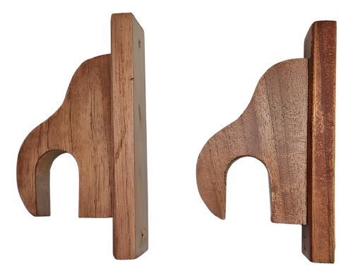 Juego De Cortineros De Madera Cedro Natural Barnizado 2pz Modelo 3 Cedro Nacional Barnizado