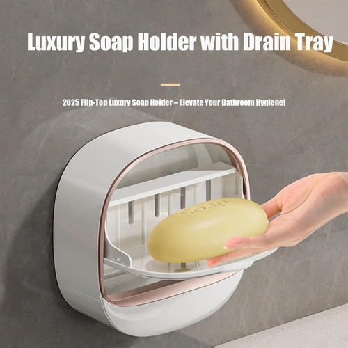Luxury Soap Holder With Drain Tray, Wall Mounted Drain Soap