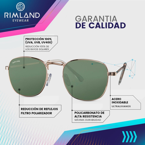 Imagen 6 de 8 de Anteojos De Sol Rimland Bali Lente Verde Oscuro