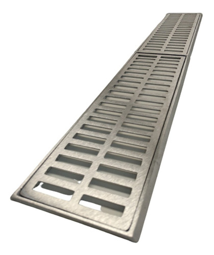 Ralo Linear 15x100cm Grelha Aluminio Coleta Agua Pluvial