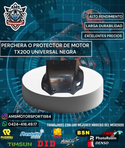 Perchera O Protector De Motor Tx200 Universal Negro 