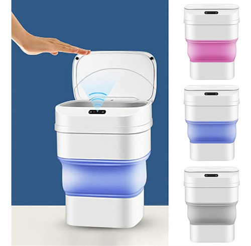 Bote De Basura Inteligente Plegable, Cubo Basura Con Sensor