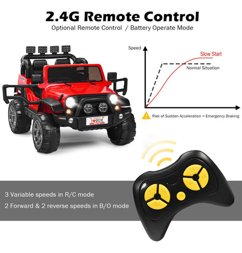 Carrito Electrico Para Niños De 2 Plazas 12v Red Gpl