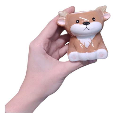 Macetita Mini Maceta Cerámica Animales Marrón Reno