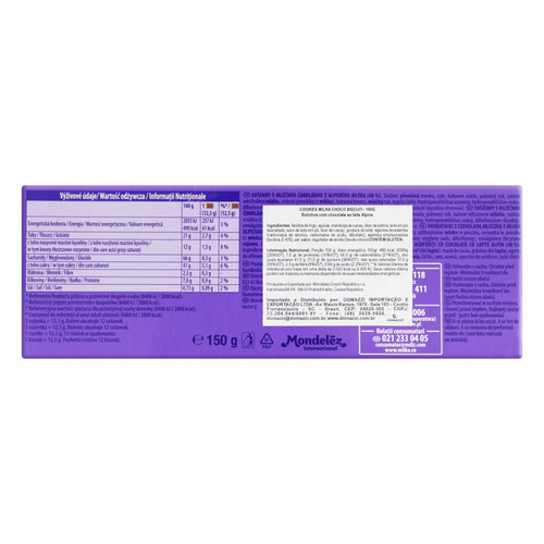 Imagem 2 de 2 de Biscoito Chocolate ao Leite Alpine Milka Caixa 150g