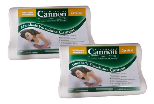 Almohada Cannon Viscoelastica Cervical Pack X2 