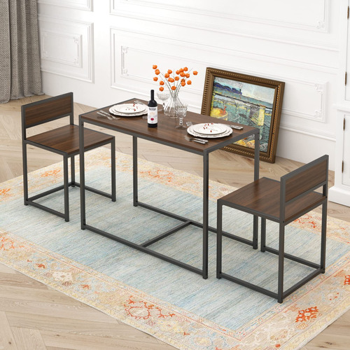 Sogeshome Juego De Mesa De Comedor Compacta Con 2 Sillas, J.