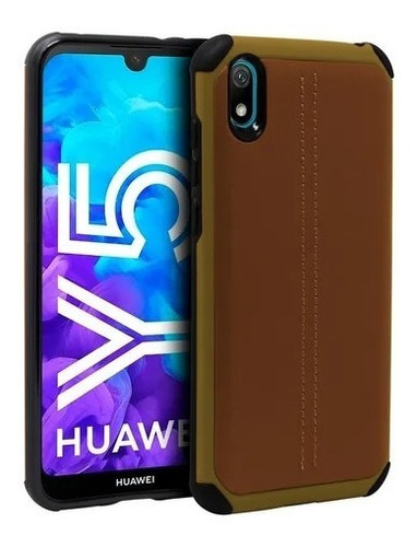 Funda Tpu Tipo Piel Para Huawei Y5 2019 Amn-lx3 Con Cristal