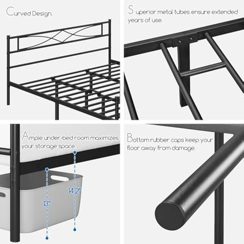 Bed Frame King Size Negra Yaheetech
