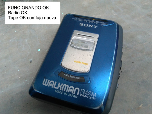 Imagen 1 de 7 de Psicodelia:  Walkman Casette Sony Funciona Ok Wm-fx171 Wkm