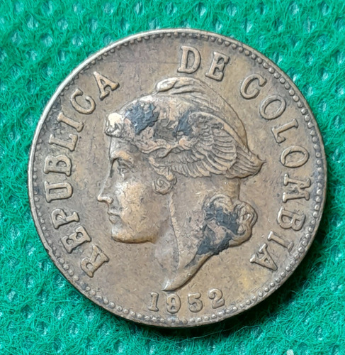 Moneda De Colombia De 2 Centavos Año 1952, Estado 7