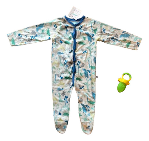 Ideal Regalo Bebés Enterito Pijama Dino + Chupete Para Fruta