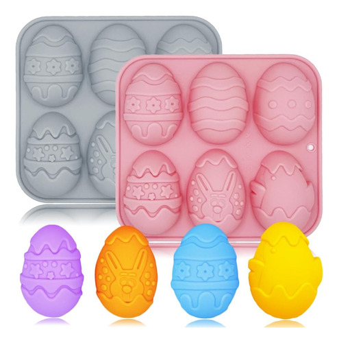 Paquete De 2 Moldes 3d Para Huevos De Pascua Con 6 Cavidades