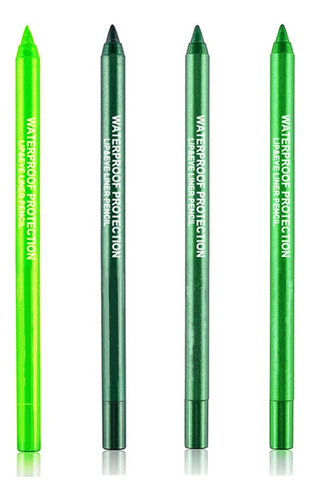 Go Ho Juego De Lápices De Sombra De Ojos Verdes De 4 Colores