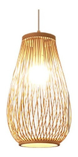 Lámpara Colgante De Techo De Mimbre Isla De Cocina A 14x38cm