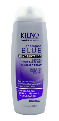 Kleno Blue Shampoo Silver Intense Matizador Rubios 350ml