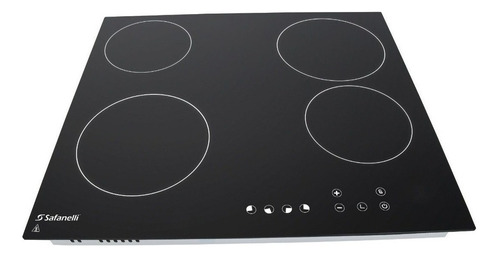 Fogão cooktop elétrica Safanelli cerâmica Touch Cooktop 4 bocas preto 220V